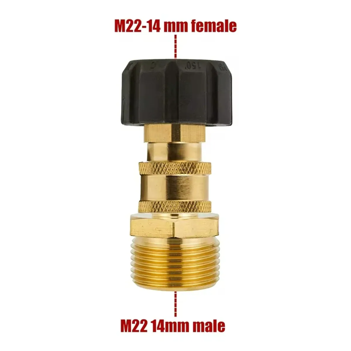 Pressure Washer Hose Adapter Set | M22 to 1/4 Quick Connect | Brass - Thumbnail 3