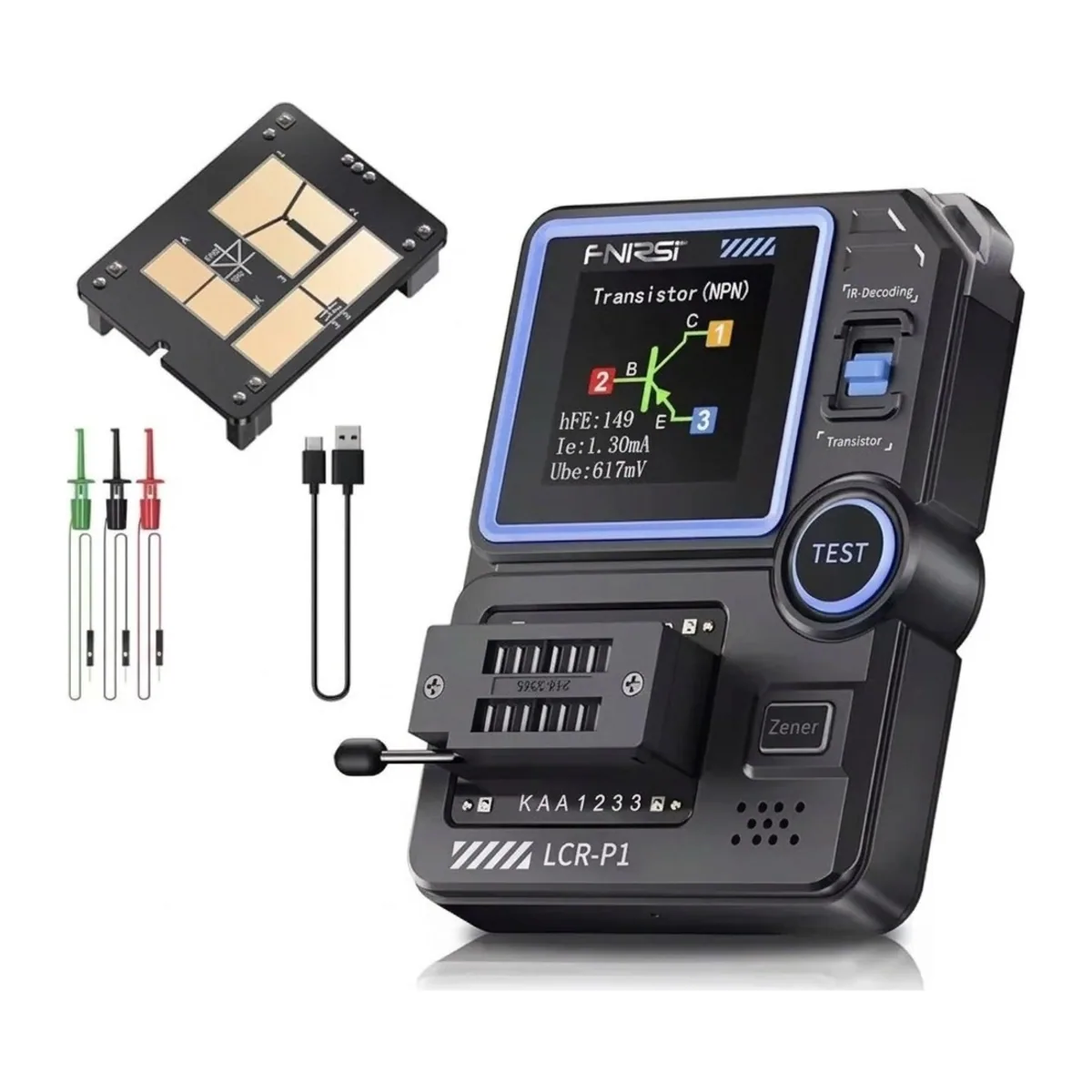 ESR Meter and Transistor Tester LCR-P1 | Auto Component ID | 1.44 Inch Screen