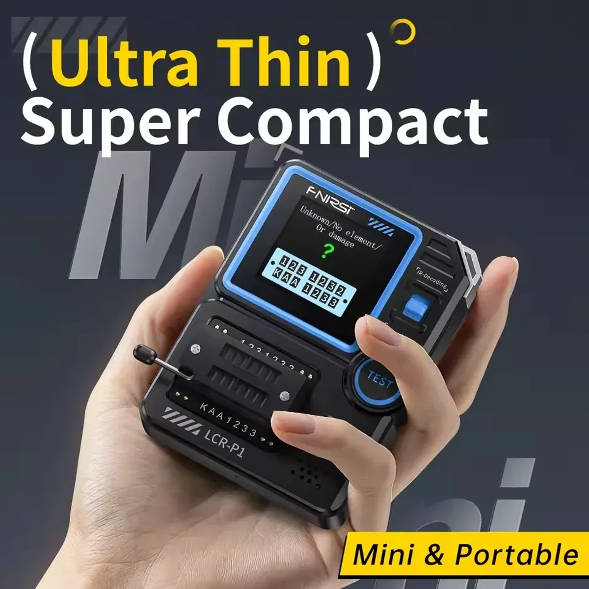 ESR Meter and Transistor Tester LCR-P1 | Auto Component ID | 1.44 Inch Screen - Thumbnail 6