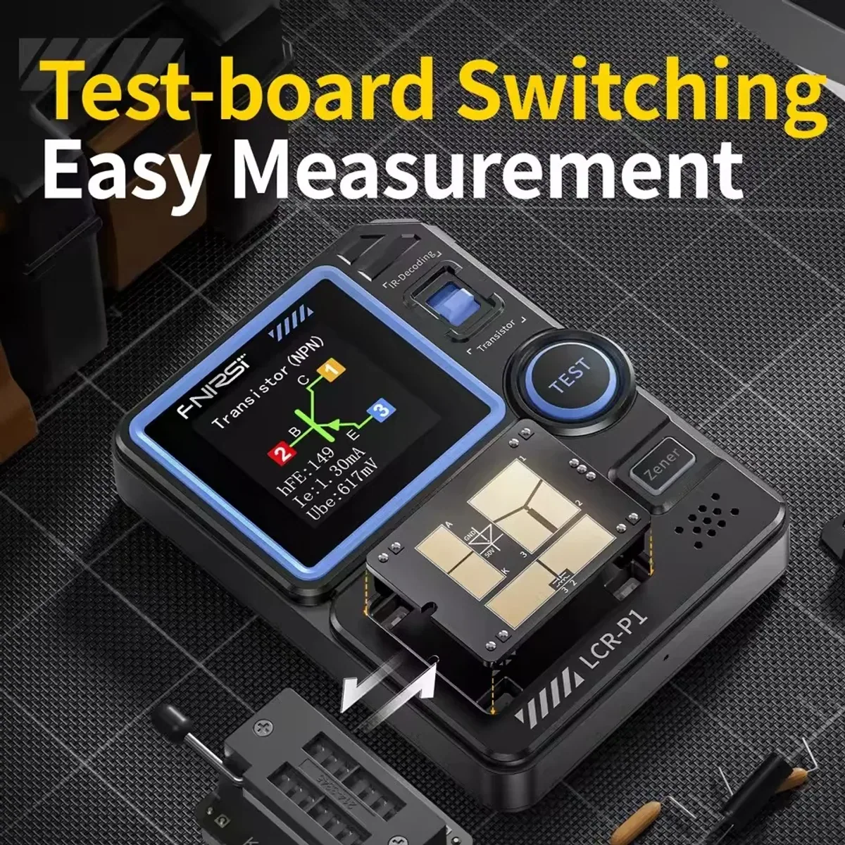 ESR Meter and Transistor Tester LCR-P1 | Auto Component ID | 1.44 Inch Screen - Thumbnail 2