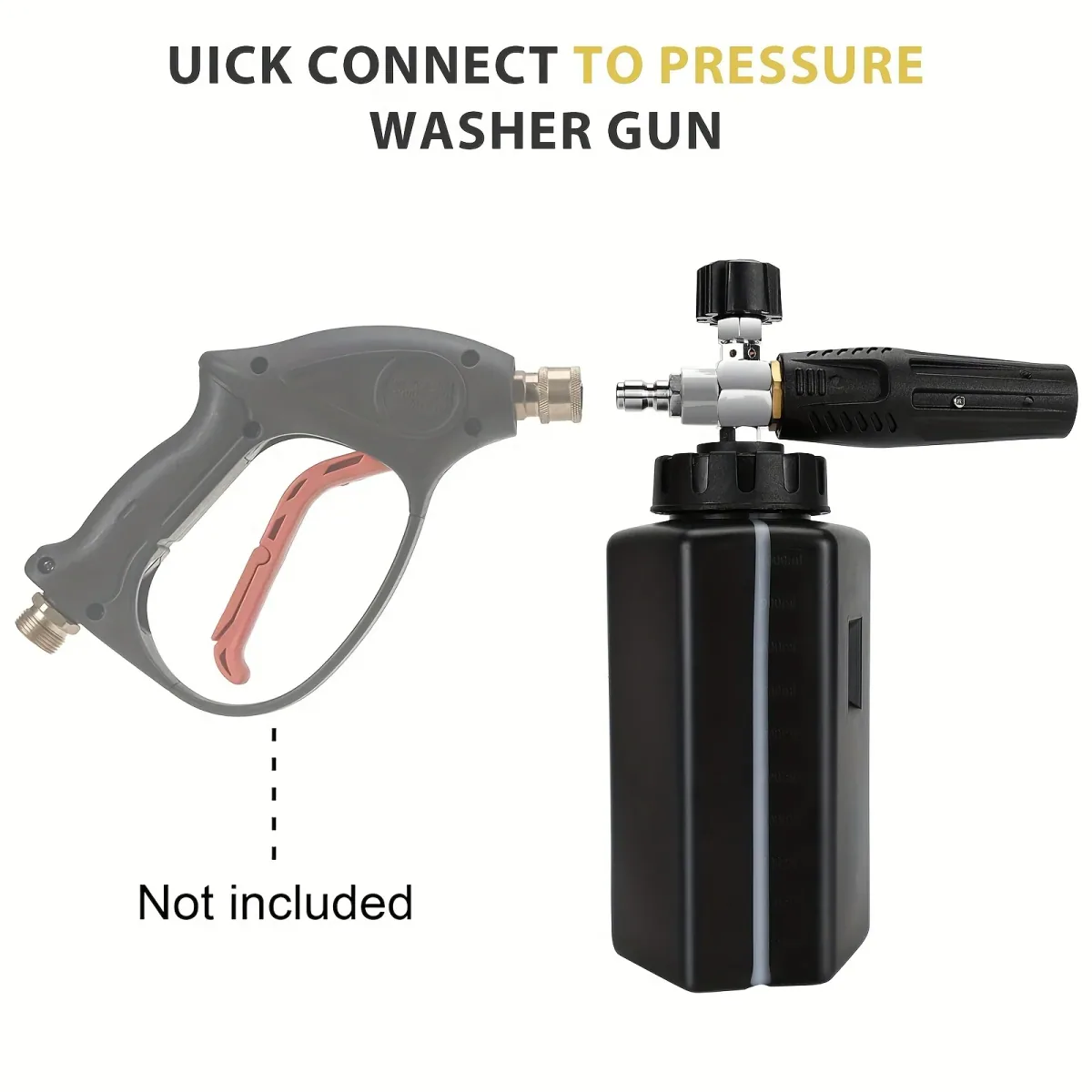 Pressure Washer Snow Foam Lance | 1000ml Bottle | 1/4" Quick Connect - Thumbnail 4