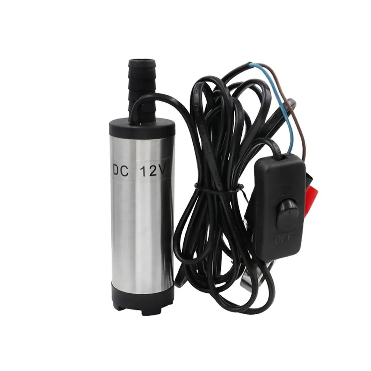 Oil Transfer Pump | 12V DC Battery Clips | Boat & Truck Fluid Drain - Thumbnail 2
