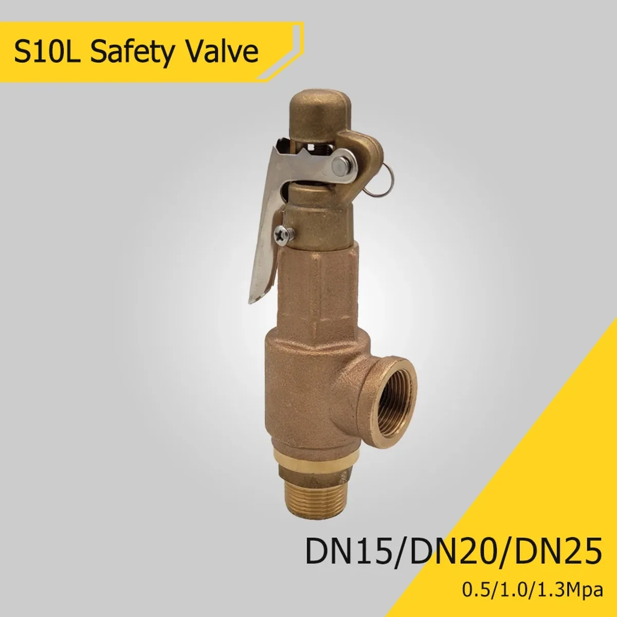 Air Compressor Safety Relief Valve S10L | Brass | DN15, DN20, DN25 - Thumbnail 3