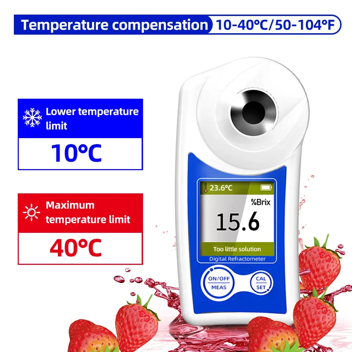 Digital Refractometer Brix 0-55% | ±0.2% Accuracy | Auto Temp Compensation